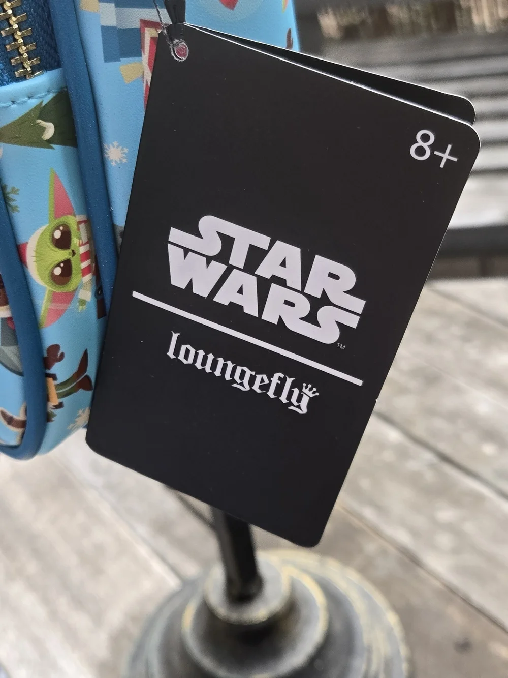 LOUNGEFLY Adorable Star Wars Holiday/Christmas Crossbody Bag in Bright Blue